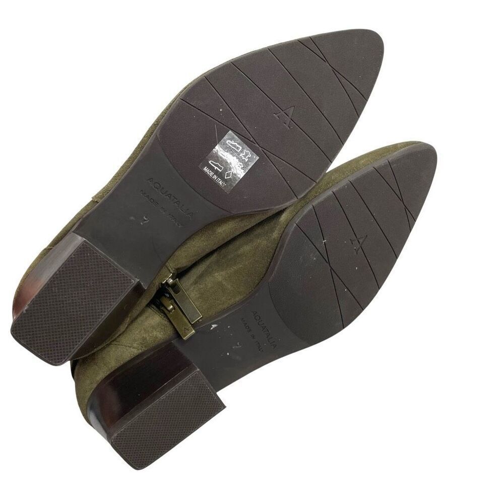 NEW AQUATALIA Fernn Weatherproof Suede Booties Size 7 green - Picture 10 of 13